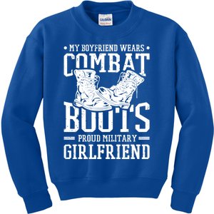 Military Wears Combat Boots Proud Army Friend Cute Gift Kids Sweatshirt