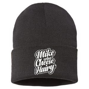 Mike Who Cheese Hairy Funny MemeAdultSocial Media Joke Sustainable Knit Beanie