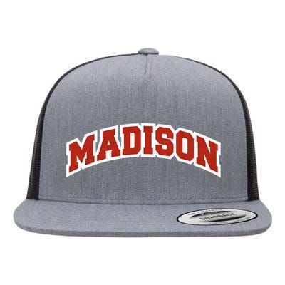 Madison Wisconsin Classic Athletic Sports Flat Bill Trucker Hat