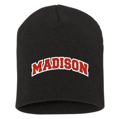 Madison Wisconsin Classic Athletic Sports Short Acrylic Beanie