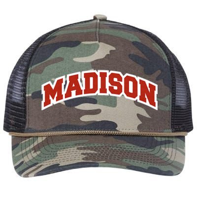 Madison Wisconsin Classic Athletic Sports Retro Rope Trucker Hat Cap