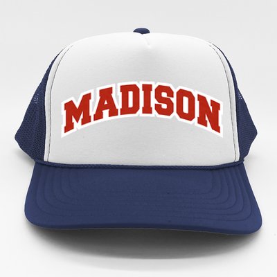 Madison Wisconsin Classic Athletic Sports Trucker Hat