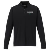 Mariners With Compass Performance Long Sleeve Polo