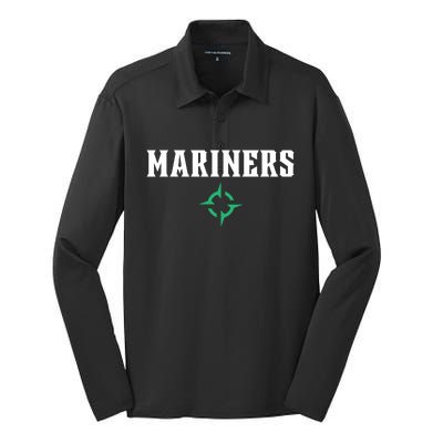 Mariners With Compass Silk Touch Performance Long Sleeve Polo