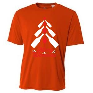 Merry Winemas Christmas For Wine Er Gift Cooling Performance Crew T-Shirt