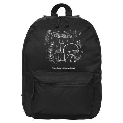 Mushroom Whisperer Cottagecore Aesthetic Mycology Shrooms 16 in Basic Backpack