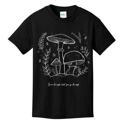 Mushroom Whisperer Cottagecore Aesthetic Mycology Shrooms Kids T-Shirt