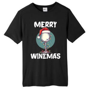 Merry Winemas Christmas Wine Glass Santa Claus Hat Funny Gift Tall Fusion ChromaSoft Performance T-Shirt