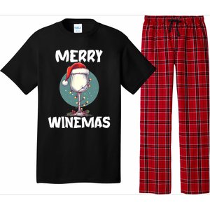 Merry Winemas Christmas Wine Glass Santa Claus Hat Funny Gift Pajama Set