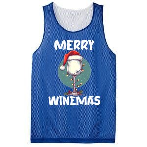 Merry Winemas Christmas Wine Glass Santa Claus Hat Funny Gift Mesh Reversible Basketball Jersey Tank