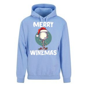 Merry Winemas Christmas Wine Glass Santa Claus Hat Funny Gift Unisex Surf Hoodie