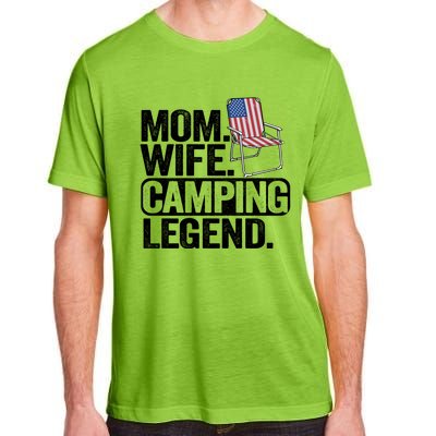 Mom Wife Camping Legend Camper American Flag Camping Gift Adult ChromaSoft Performance T-Shirt