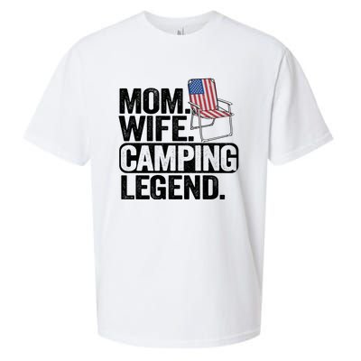 Mom Wife Camping Legend Camper American Flag Camping Gift Sueded Cloud Jersey T-Shirt