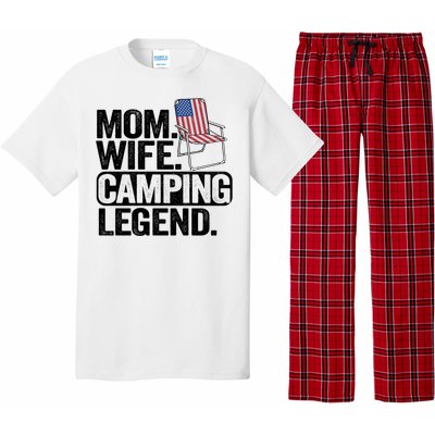 Mom Wife Camping Legend Camper American Flag Camping Gift Pajama Set