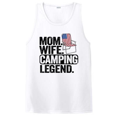 Mom Wife Camping Legend Camper American Flag Camping Gift PosiCharge Competitor Tank