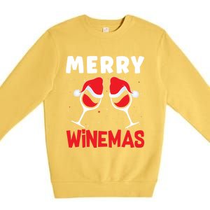 Merry Winemas Christmas Wine Gift Premium Crewneck Sweatshirt