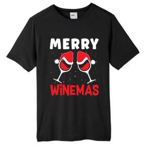 Merry Winemas Christmas Wine Gift Tall Fusion ChromaSoft Performance T-Shirt