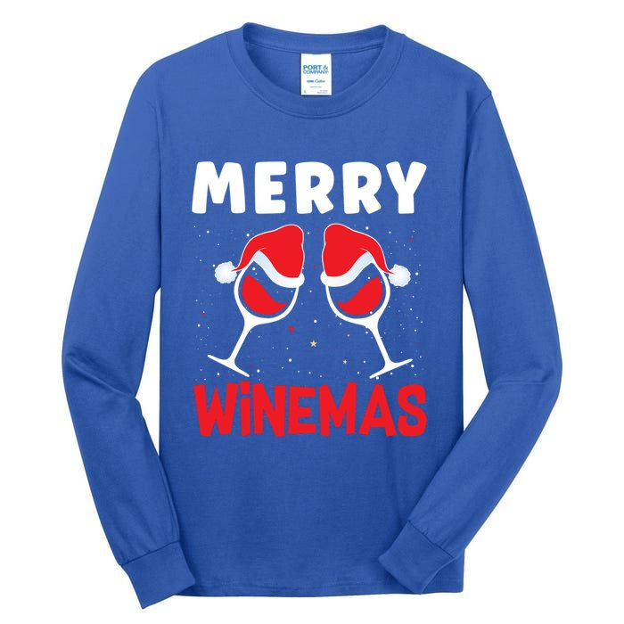 Merry Winemas Christmas Wine Gift Tall Long Sleeve T-Shirt