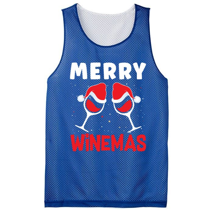 Merry Winemas Christmas Wine Gift Mesh Reversible Basketball Jersey Tank