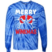 Merry Winemas Christmas Wine Gift Tie-Dye Long Sleeve Shirt