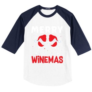 Merry Winemas Christmas Wine Gift Baseball Sleeve Shirt