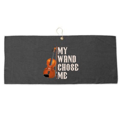 My Wand Chose Me Violin Musician Humor Large Microfiber Waffle Golf Towel