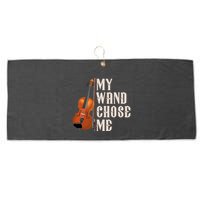 My Wand Chose Me Violin Musician Humor Large Microfiber Waffle Golf Towel