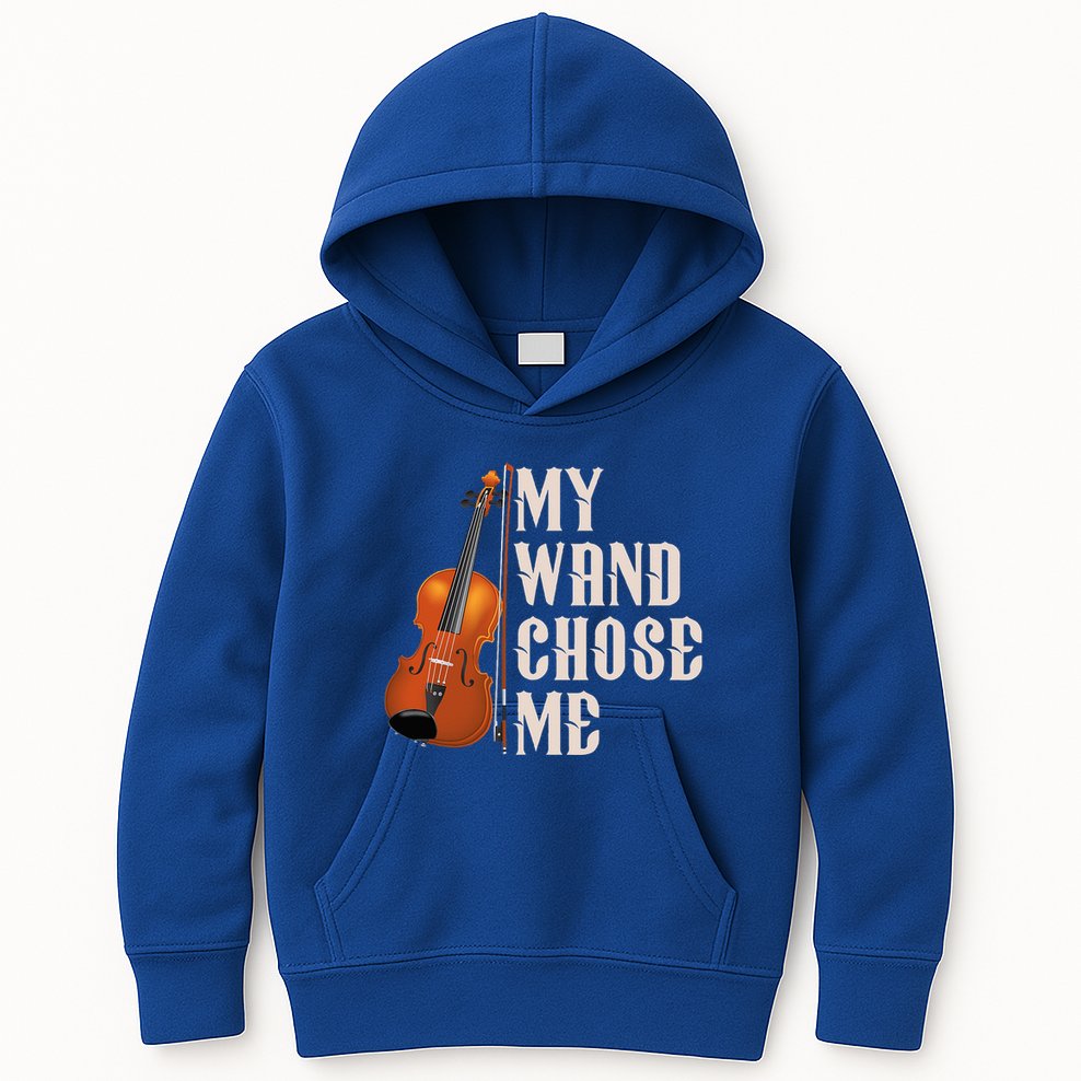 My Wand Chose Me Violin Musician Humor Kids Hoodie