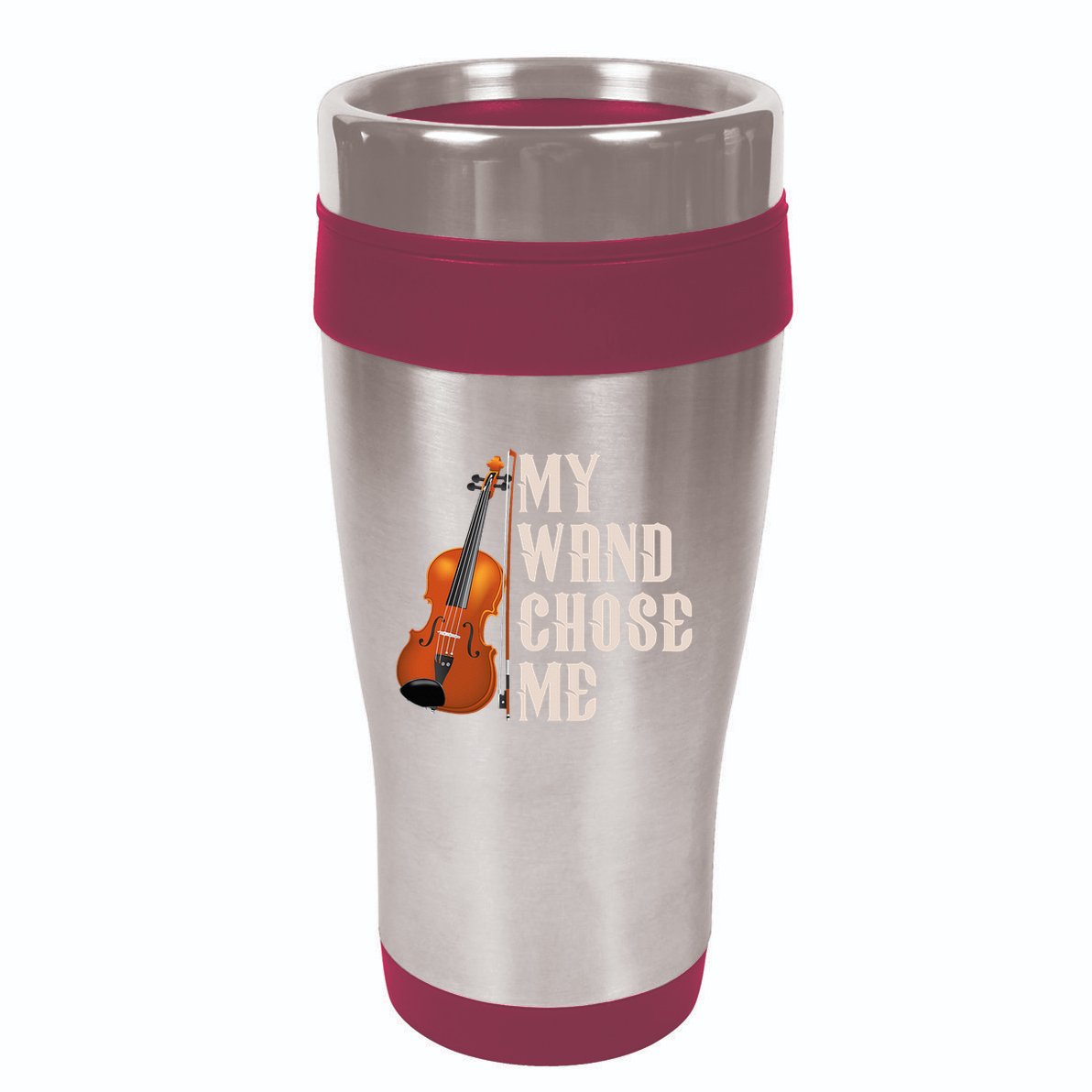 My Wand Chose Me Violin Musician Humor 16oz Travel Tumbler