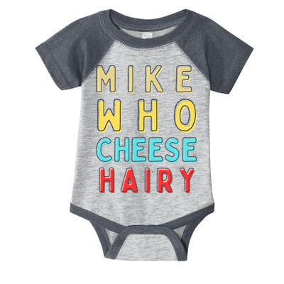 Mike Who Cheese Hairy Funny Humor Embarrassing Infant Baby Jersey Bodysuit