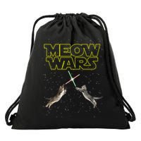 Meow Wars, Cat Wars, Funny Cat, Cat Lover Drawstring Bag