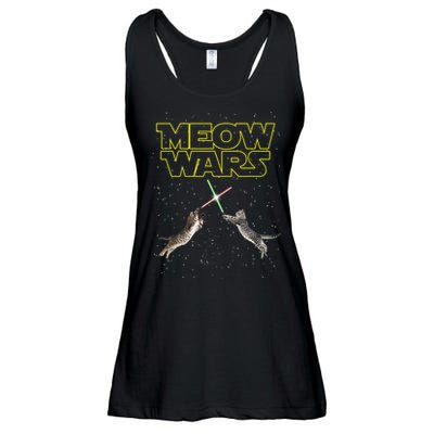 Meow Wars, Cat Wars, Funny Cat, Cat Lover Ladies Essential Flowy Tank