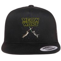 Meow Wars, Cat Wars, Funny Cat, Cat Lover Flatbill Hat