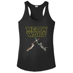 Meow Wars, Cat Wars, Funny Cat, Cat Lover Ladies PosiCharge Competitor Racerback Tank