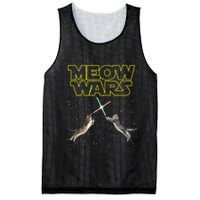 Meow Wars, Cat Wars, Funny Cat, Cat Lover Mesh Reversible Basketball Jersey Tank