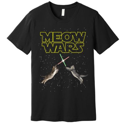 Meow Wars, Cat Wars, Funny Cat, Cat Lover Premium T-Shirt