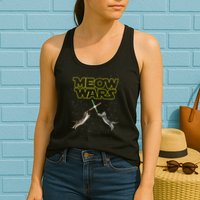 Meow Wars, Cat Wars, Funny Cat, Cat Lover Womens Tank Top