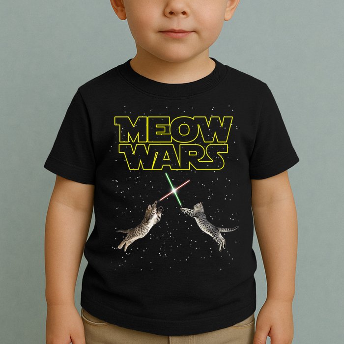 Meow Wars, Cat Wars, Funny Cat, Cat Lover Toddler T-Shirt