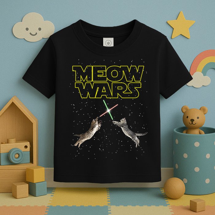 Meow Wars, Cat Wars, Funny Cat, Cat Lover Toddler T-Shirt