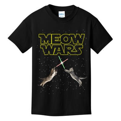 Meow Wars, Cat Wars, Funny Cat, Cat Lover Kids T-Shirt