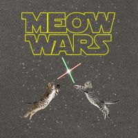 Meow Wars, Cat Wars, Funny Cat, Cat Lover Cotton Canvas Backpack