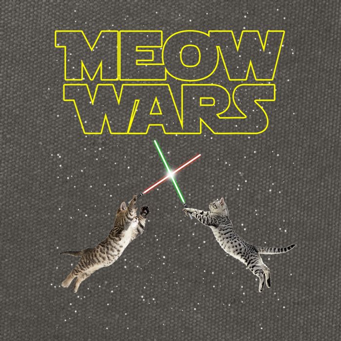 Meow Wars, Cat Wars, Funny Cat, Cat Lover Cotton Canvas Backpack