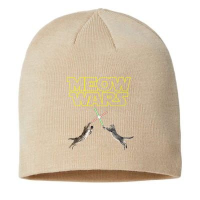Meow Wars, Cat Wars, Funny Cat, Cat Lover Sustainable Beanie