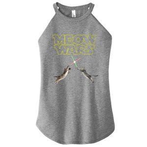 Meow Wars, Cat Wars, Funny Cat, Cat Lover Women's Perfect Tri Rocker Tank