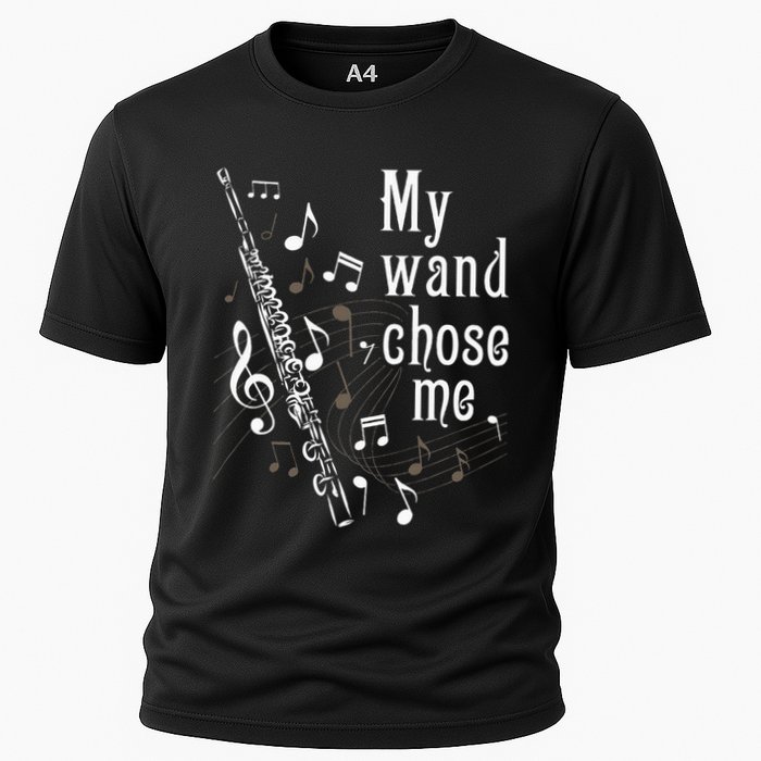 My Wand Chose Me Flute Player Flutist Marching Band Music Cooling Performance Crew T-Shirt
