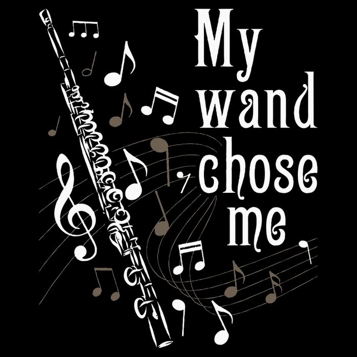 My Wand Chose Me Flute Player Flutist Marching Band Music Cooling Performance Crew T-Shirt