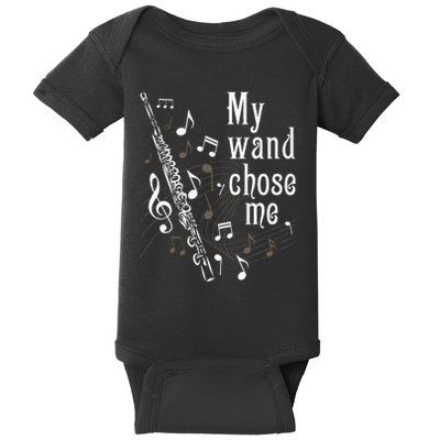 My Wand Chose Me Flute Player Flutist Marching Band Music Baby Bodysuit