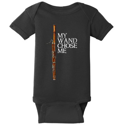 My Wand Chose Me Bassoon Player Funny Bassoon Humor Baby Bodysuit