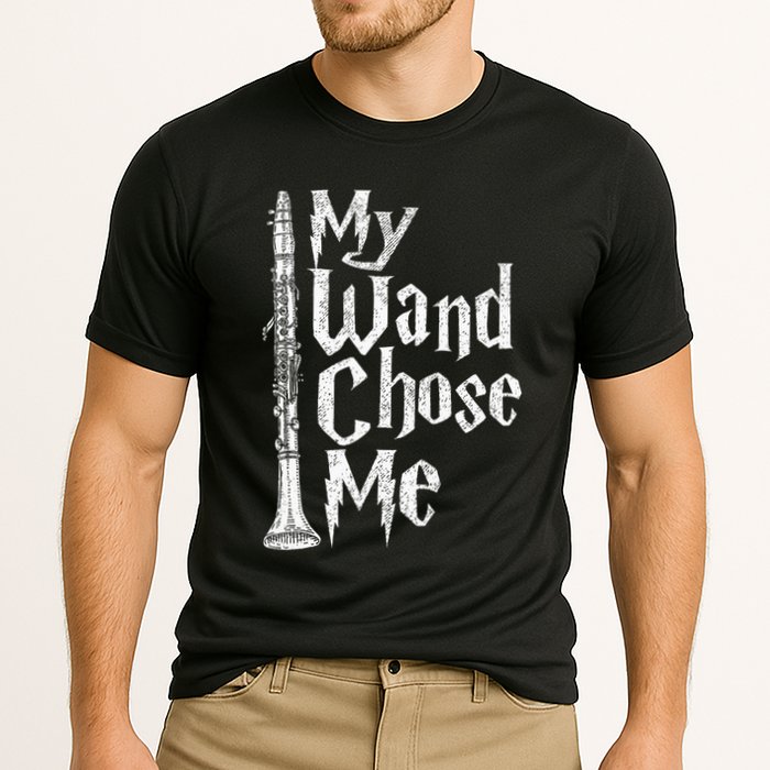 My Wand Chose Me Clarinet Player Clarinetist Music Lover Cooling Performance Crew T-Shirt