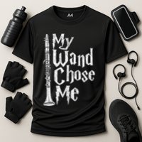 My Wand Chose Me Clarinet Player Clarinetist Music Lover Cooling Performance Crew T-Shirt